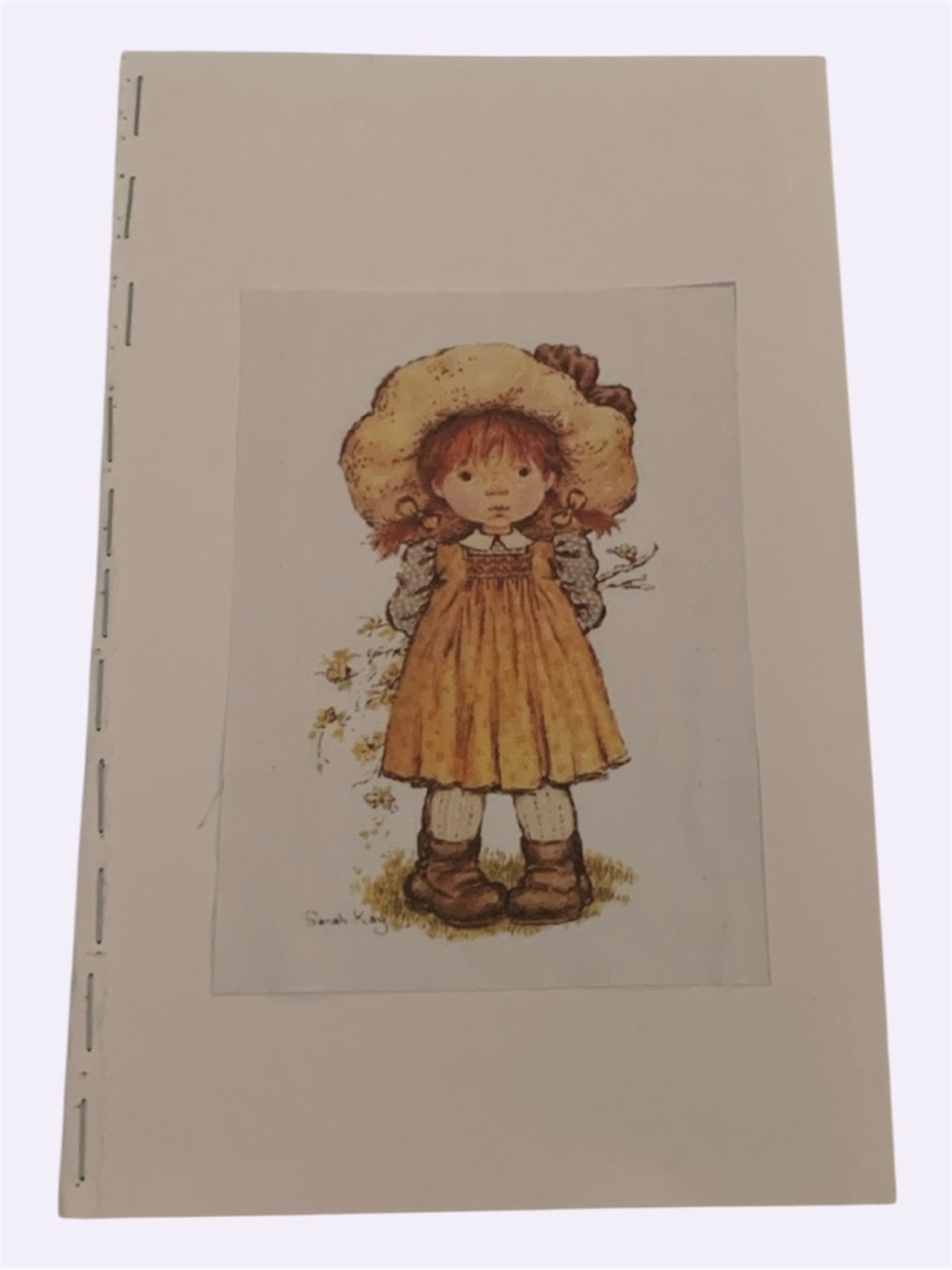 Illustrated Vintage Upcycled Handmade Journal with Little Girl Artwork